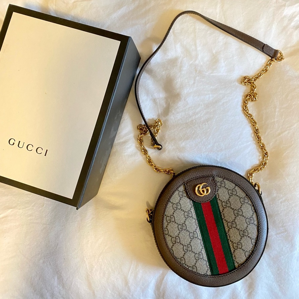NWOT Gucci Ophidia Mini GG Round Shoulder Bag
